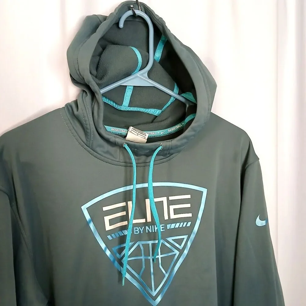 Nike Elite Therma Fit Hoodie Basketball Pullover Pocket Fleece Lined Mens Large
